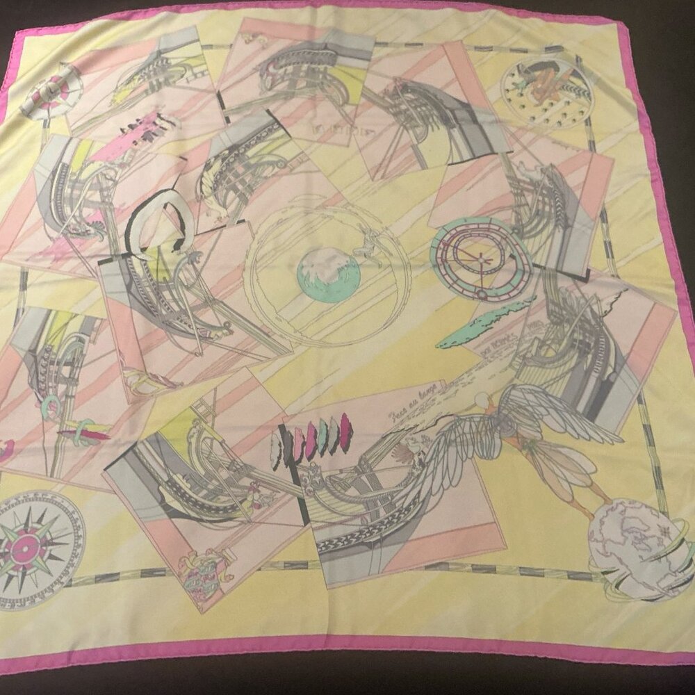 Hermes Silk Scarf.  "Face au Large"